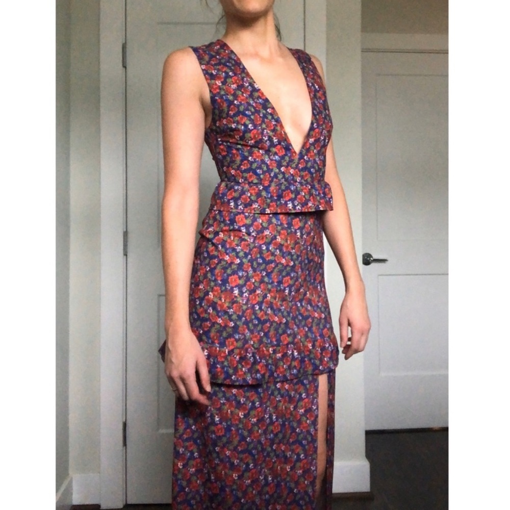 Nightwalker The Elsa Dress Floral Gown Sleeveless Korali Print Size Small